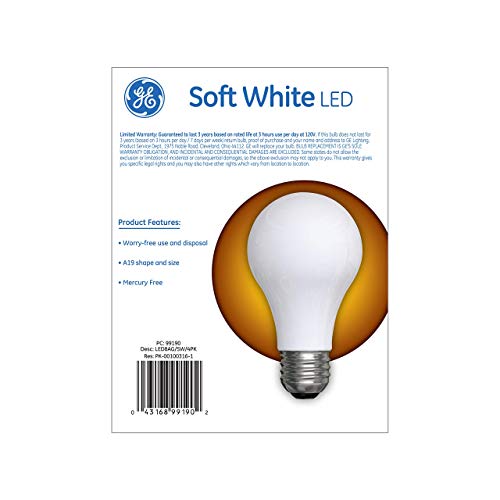GE LED Light Bulbs, 60 Watt, Soft White, A19 (4 Pack) by GE - Image 3