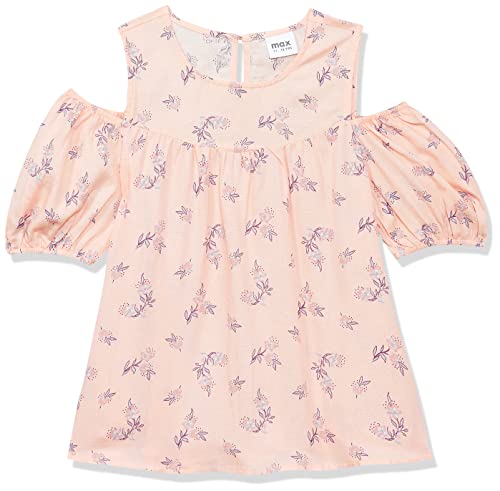 Image of Max Girls Printed Cold Shoulder Sleeves Regular Fit Top