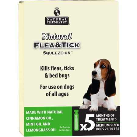 NAVTU Natural Chemistry 11261 Flea & Tick Squeeze On for Medium Dogs, 25-50 lb