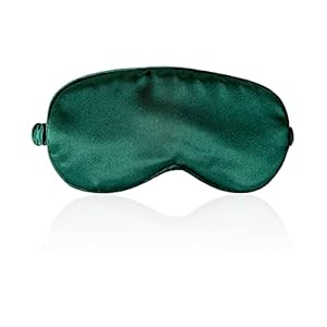ECHOLLY Sleep Eye Mask – Perfect Light Blockout Comfort Soft Silk Mask for Women Men With 2 Pairs of Ear Plugs and Pouch for Travelling (Green)