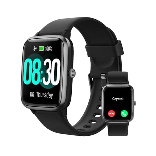 GRV Smart Watch for iOS and Android Phones (Answer/Make Calls), Watches for Men Women IP68 Waterproof Smartwatch Fitness Tracker Watch with Heart Rate/Sleep Monitor Steps Calories Counter (Black)