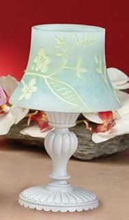 Small Mint Green Floral Candle Lamp 8