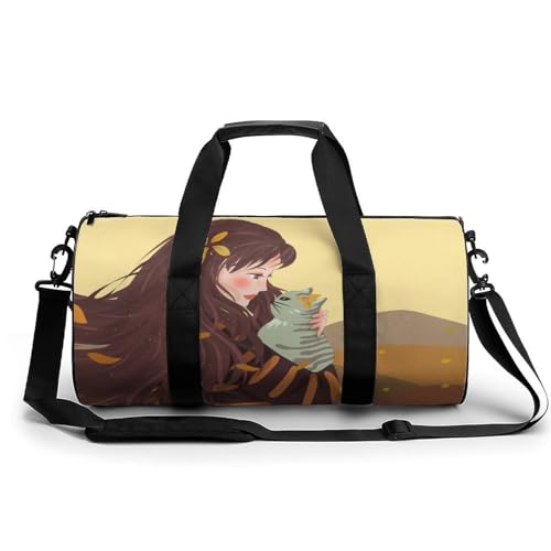 Sac de sport gym pour fille motif petit chat mignon 45x23x23cm