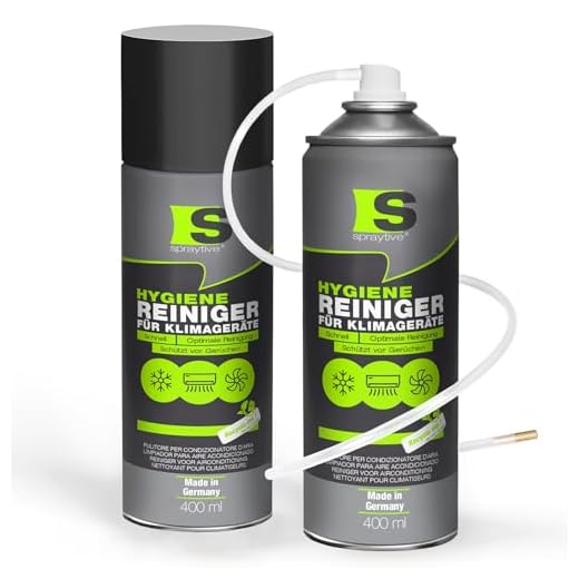 Spraytive 2 x 400ml Hygiene Reiniger für Klimageräte - Klimaanlagenreiniger für Auto & Haus, Geruchsentferner Spray, langanhaltend, erfrischend, Haus-Klimaanlage reinigen, mit Schlauch & Messingdüse