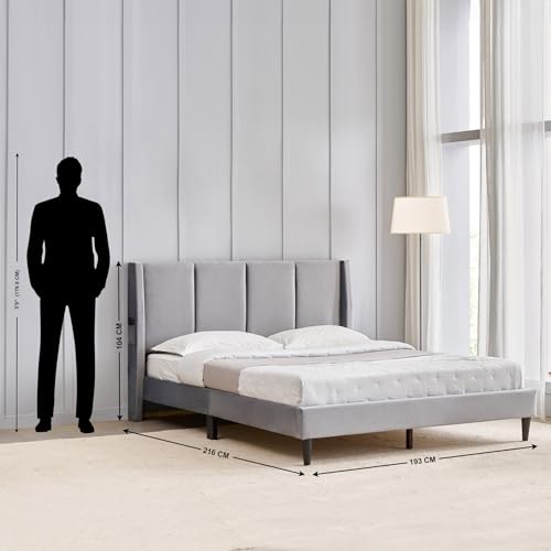 Image of Home Centre | Helios - Bravo | Engineered Wood | King Beds | Grey | 1 Year Warranty