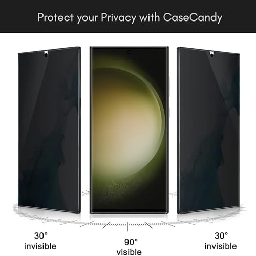 Image of Casecandy - (Pack of 2 Privacy Screen Protector for Samsung S23 Ultra /S22 Ultra | Privacy (Anti Spy) Screen Protector Guard for Galaxy S23 Ultra /S22 Ultra - Fingerprint Working /HD