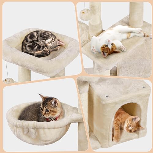 Árbol para gatos Torre de juego para interior beige miniatura 4