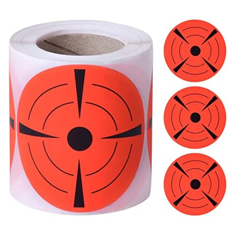 Zsanhua 200 Pcs Fluorescent Shooting Targets Stickers Round Adhesive Target Pasters Self Adhesive Target Paper for Shooting Training All Types of Target Practice(Fluorescent Red) Cover