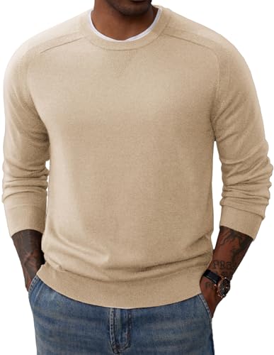 PJ PAUL JONES Mens Soft Crew Neck Sweater Casual Wool Blend