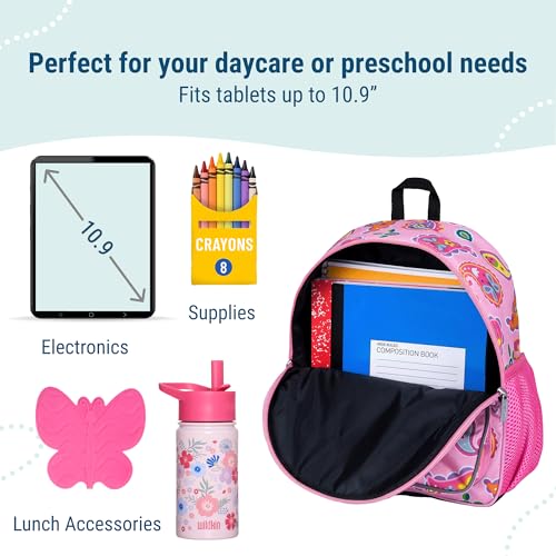 Image of Wildkin 12 Inch Toddler Backpack for Kids, Paisley | Ages 3-7, insulated front pocket - coordinates with matching Wildkin nap mats