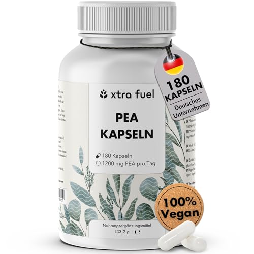 PEA Kapseln 180 Kapseln hochdosiert - mikronisiertes Palmitoylethanolamid 1200 mg pro Tagesdosis vegan & laborgeprüft