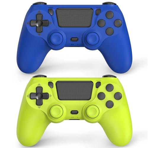 Wuthur 2 Pack Wireless Controller Compatible with PS4/Pro/Slim (Blue &amp; Green)