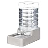 RIZZARI Stainless Steel Pet Water Feeder: 9L Automatic Leak-Proof Gravity Dispenser for Cats Dogs Indoor Outdoor Use（Beige with Filter,9L）