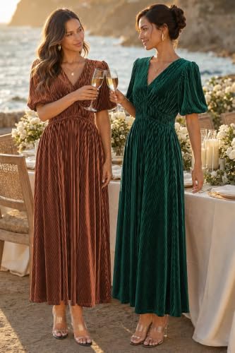 Image of Maxigerui Women's Velvet Maxi Dress Formal Dresses for Wedding Guest Dress