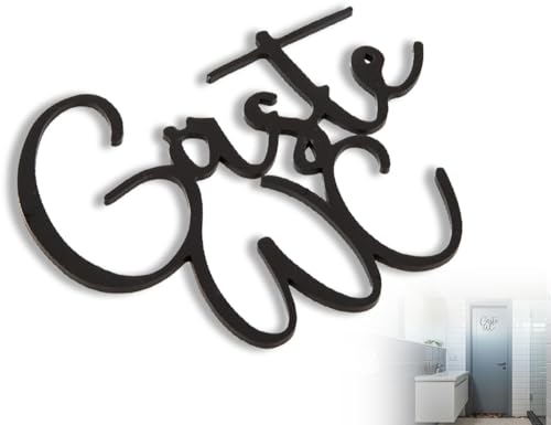 Lhbwhiz Gäste WC Schild,Selbstklebend Gäste WC Türschild,Toilettenschild,Gäste WC Toiletten Schild,Gäste WC Aufkleber,für Toilettentür und Wand(Schwarz,19 * 15 * 0.3cm)