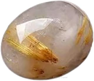 Polished gold rutilated quartz tumbled stone