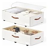 LLZJDDPLY Paquete de 2 Zapatera bajo Cama con Ruedas, Juguetes