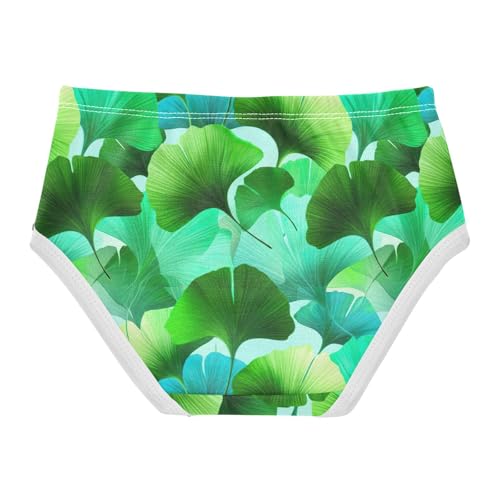 Joisal Girls Underwear Toddlers 2t Cotton Little Girl Panties Flower Briefs Girls Undies Vibrant Ginkgo Leaves Green2