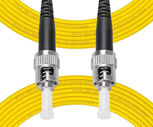 Fibergaga-30M(98ft) OS2 ST to ST Fiber Patch Cable Single Mode, Simplex, Length Option: 0.5M(1.6ft)-30m(98ft) 9/125µm 2.0mm Diameter Fiber Optic Jumper Cable, OS1/OS2 Compatible
