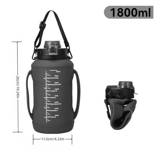 Botella de agua plegable de silicona 1.8 L vasos reutilizables ciclismo 6