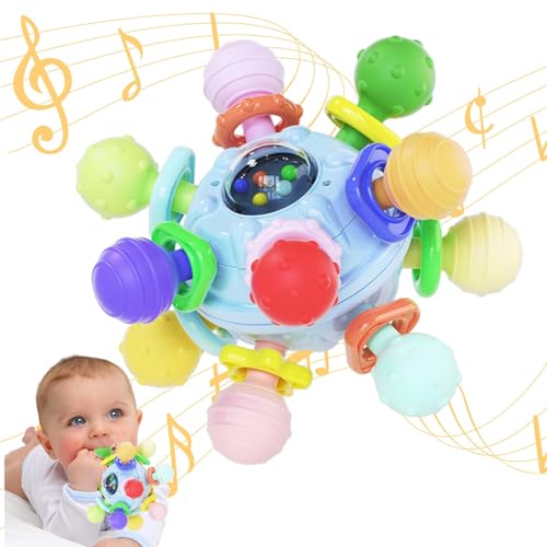 Image of Jexusev Baby Sensory Teething Toys -Newborn Infant Teethers Montessori Toys, Sensory Chew Rattles Toy Gift for Boys Girls 0 3 6 9 12 18 Months Shower Gifts Toddler Developmental Toys