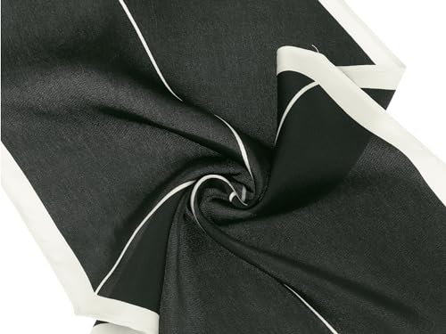 Women's Simple Striped Silky Scarf, Contrast Color Long Hairband Headscarf Neck Scarves Neckerchief4