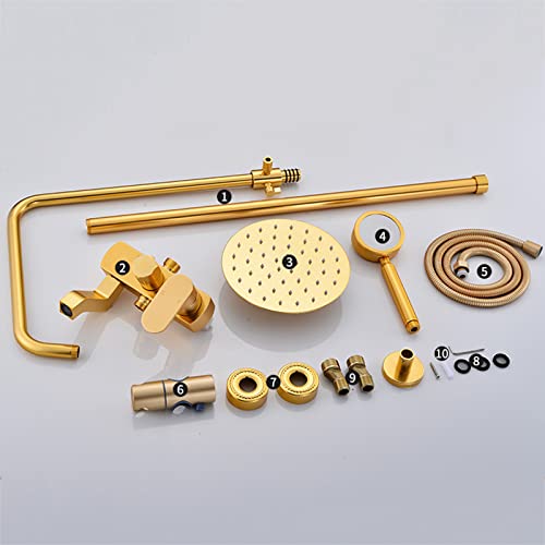 Ensemble de douche en or anti-calcaire avec bouchon pivotant fluide pour douche