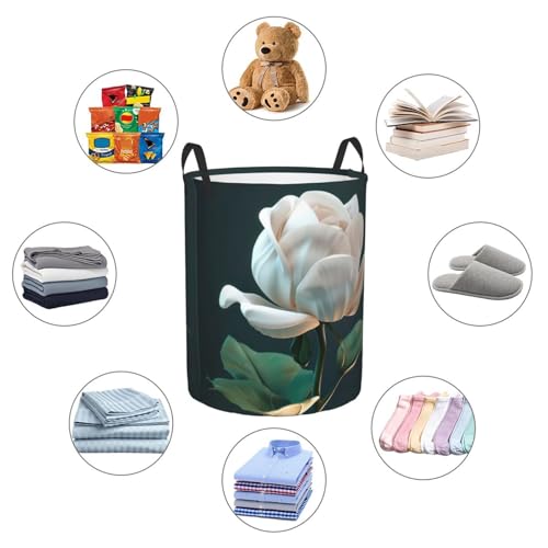 Panier à linge imprimé floral 3D haut pour rangement de chambre