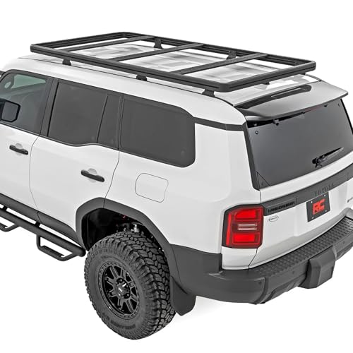 Rough Country Roof Rack System for Toyota Land Cruiser (2024-2025) - Aluminum Overland Cargo Carrier with T-Slot Mounting System, Adjustable Cross Bars