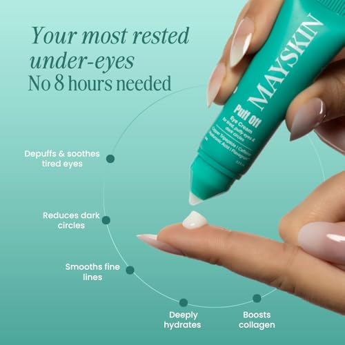 Image of Puff Off Eye Cream - Retinal, Copper Peptides & Caffeine for Dark Circles, Puffiness & Fine Lines | Bifida Ferment Lysate & 7 Botanicals | Dermatologically Tested | For Women & Men | 10ml
