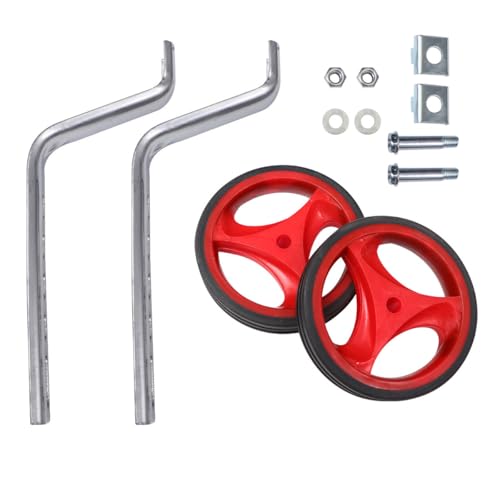 Conjunto de Ruedas de Entrenamiento para Bicicleta Veemoon 12-20 Pulgadas con Soporte y Estabilizador Mudo Rojo miniatura 1