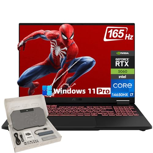Image of ASUS TUF Gaming F16 Laptop, 16 inch FHD+ 165Hz G-SYNC Display, Intel i7-14650HX, NVIDIA RTX 5060 8GB, 64GB DDR5 RAM, 2TB SSD, RGB Keyboard, Wi-Fi 6E, Dolby Atmos, Windows 11 Pro w /Laptop Accessories