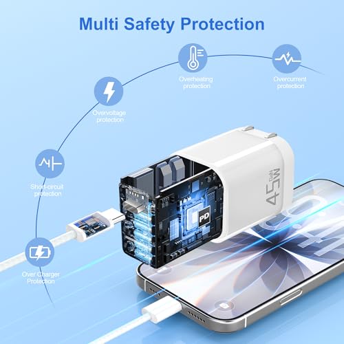 YISH 45W USB C Charger Block with 3.3FT USBC Charging Cable White - image 4