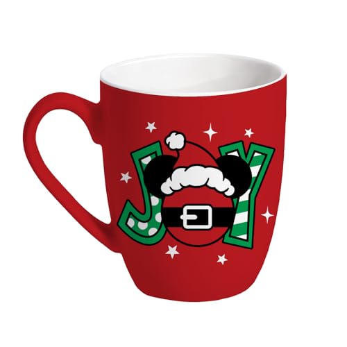 Paayna Christmas Santa Ceramic Coffee Mug, 13 oz Novelty Xmas Joy Tea Cup with Handle, Funny Winter Holiday Gifts for Friends Women Men, Red Drink Mugs Microwave and Dishwasher Safe
