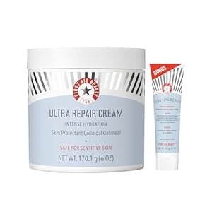 First Aid Beauty Ultra Repair Cream Intense Hydration Moisturizer for Face and Body – Strengthens Skin Barrier + Instantly Relieves Dry, Distressed Skin + Eczema – 6 oz + Bonus 1 oz Travel Size