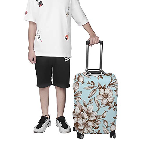 Housse de bagage fleurs blanches pour protéger votre valise des rayures