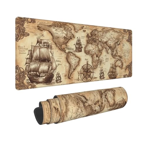 Tapis de souris boussole nautique XL idéal pour le bureau à domicile