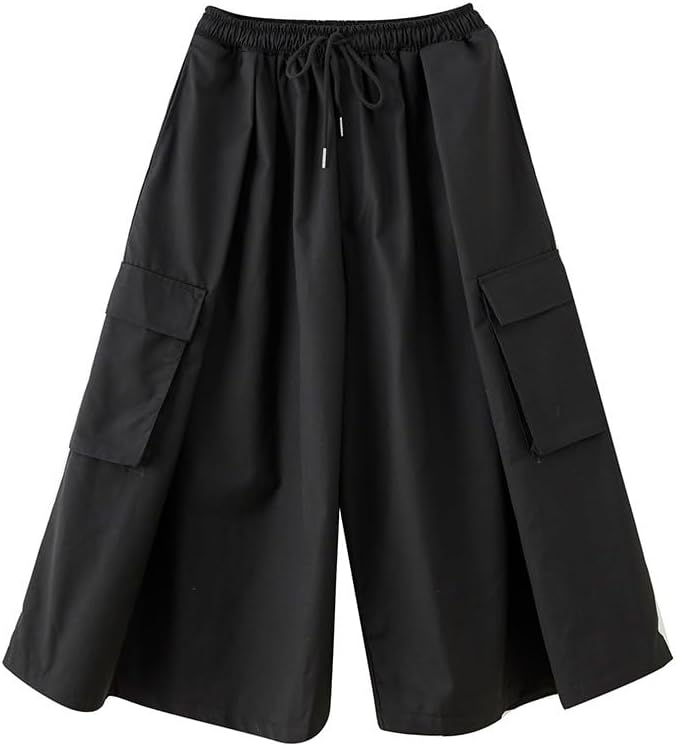 KOXIFLI] 袴パンツ ズボン パンツ レディース ワイドパンツ ブラック系 