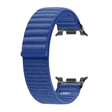 Pulseira de tecido Galaxy Watch série 8, nylon, sistema dinâmico de lug, ajuste confortável, ajuste contornado, leve, compatível com Galaxy Watch 8 e Watch 8 Classic, S/M azul-marinho