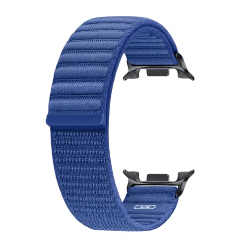 Image of Samsung Galaxy Watch 8 Series Fabric Band, Nylon, Dynamic Lug System, Comfort Fit, Contoured Fit, Lightweight, Compatible with Galaxy Watch 8 and Watch 8 Classic, S /M Navy