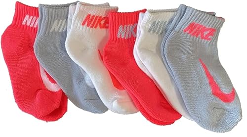 Nike Pacote com 6 meias acolchoadas para meninos, G(bn508-a4f)/Wp, 5-7