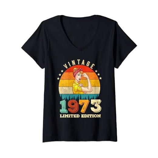Mujer Vintage 49 Cumpleaños 1973 Edición Limitada Mujeres 49 Años Camiseta Cuello V