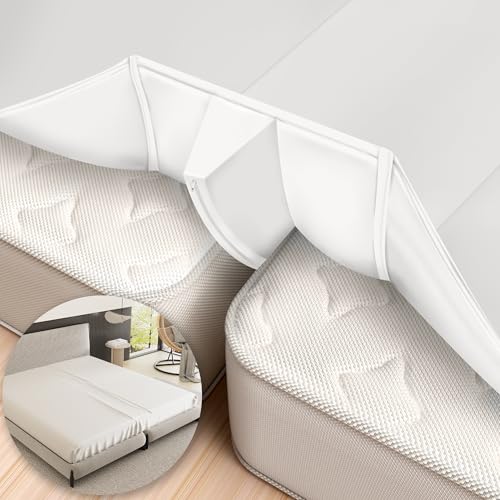 Upgraded 3-In-1 Bed Bridge Twin to King Converter Split King Gap Filler for Adjustable Bed with Fitted Sheet for King Size Mattresses Mattress Connector to Close Gap No-Slip Mattress Bridge White