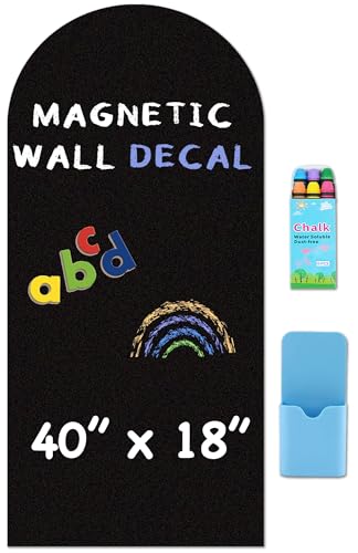HeatPomelo Arch Magnetic Wall Decal - 40' x 18' Matte Finish Chalkboard Sticker for Wall - Magnetic Board for Playroom, Home Classroom(Black)