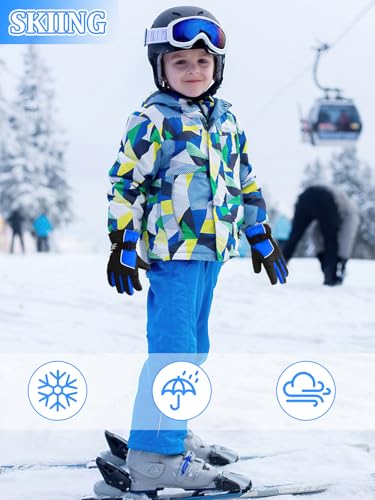 Image of Jansun 3 Pairs Kids Winter Gloves Warm Outdoor Windproof Adjustable Gloves Toddler Snowboard Gloves for Cold Weather Boy Girl Children