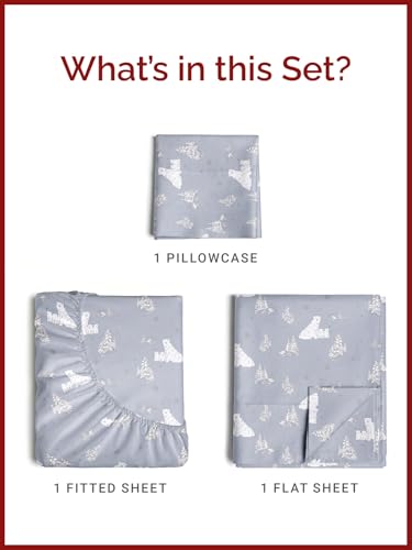Twin XL Polar Bears Sheet Set - Holiday Xmas Pattern Bedding Set - Deep Pockets - Snug Fit - 3 Piece - Wrinkle Free & Easy Care - Comfy Festive Winter - Holiday Sheets for Women, Men, Kids and Teens