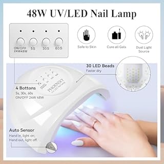 Phoenixy 40PCS Kit Semipermanente Unghie con 48 W Lampada U V/LED 36 Colori Kit Unghie Gel Completo con Strumenti per Manicure Set Smalto Gel per Principianti