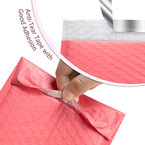 Sortop-Bubble-Mailers-85x12-Inch-Bubble-Poly-Mailers-25-Pack-Self-Seal-Padded-EnvelopesBubble-Lined-Wrap-Packing-Bags-for-Small-BusinessCoral-Red