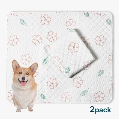 Image of Extra Large Washable Dog Pee Pads (2 Pack), 31 inchx36 inch Reusable Waterproof Pad for Large Dogs, Super Absorbent, Non-Slip Indoor Puppy Training Mat