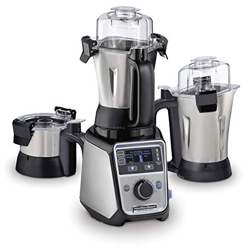 Hamilton Beach Professional 4-in-1 Juicer Mixer Grinder, Commercial-Grade 1400 Watt Motor, 3 Leakproof Jars, For Wet and Dry Spices, Chutneys and Curries, Engineered in India & USA (58770), Stainless by Hamilton Beach Professional - Used condition - US$317.70